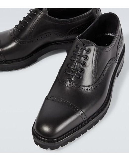 Manolo Blahnik Black Norton Leather Oxford Shoes for men