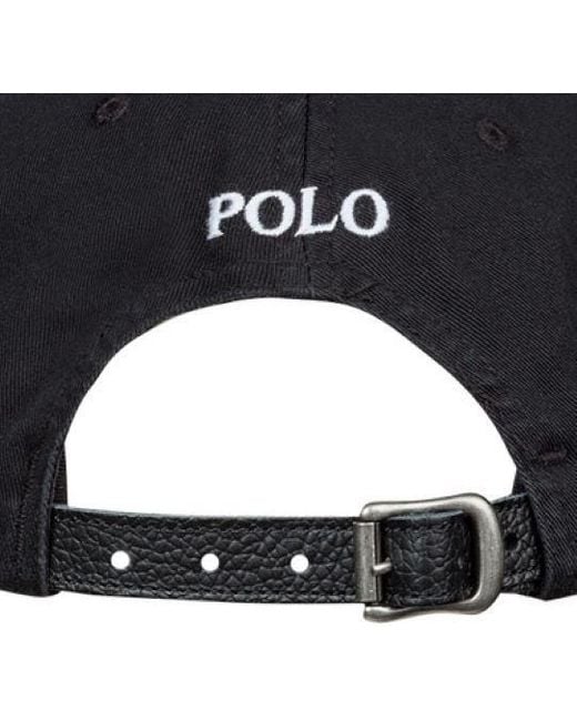 Polo Ralph Lauren Black Big Pony Chino Ball Cap for men