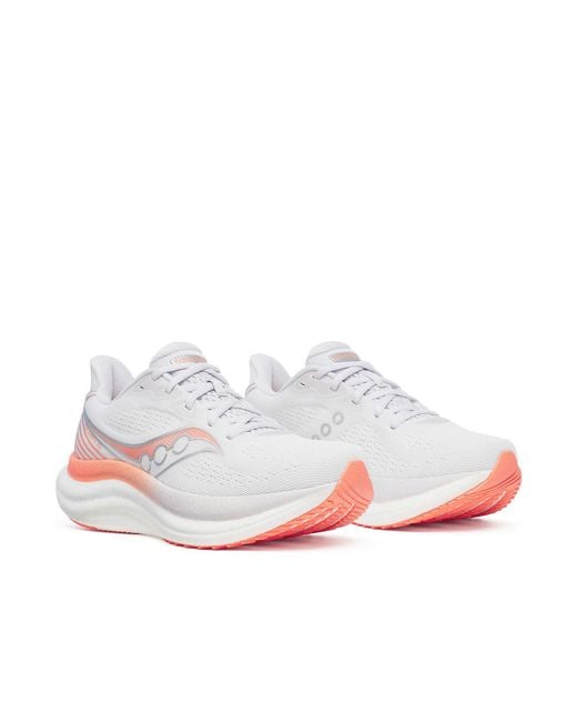 Saucony White Mesh Low-Top Sneakers