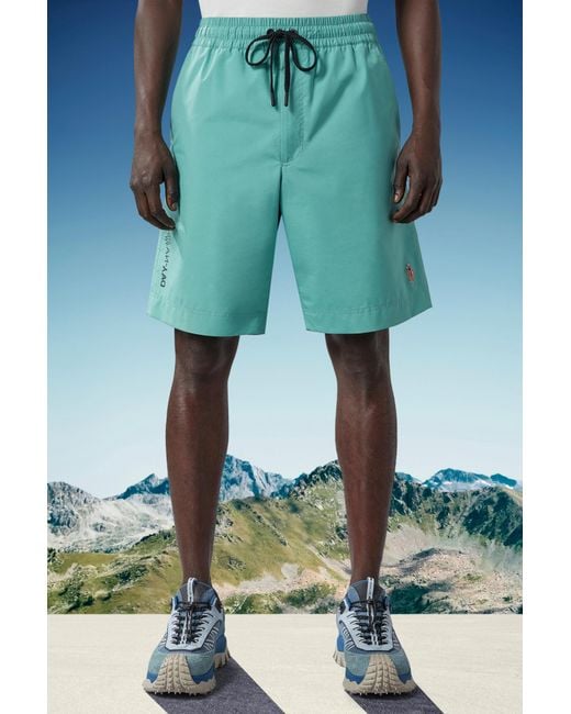Moncler Blue Grenoble Drawstring Bermuda Shorts for men