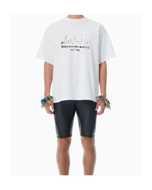 Alexander Wang White Logo-Printed Oversized T-Shirt for men