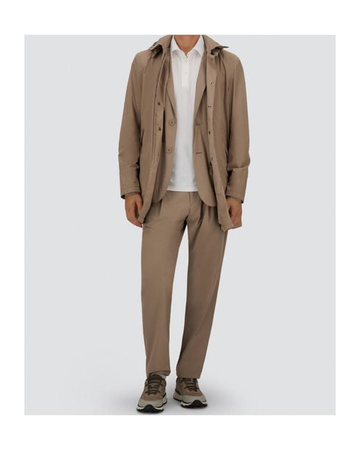 Herno Brown Zip-Up Hooded Jacket for men