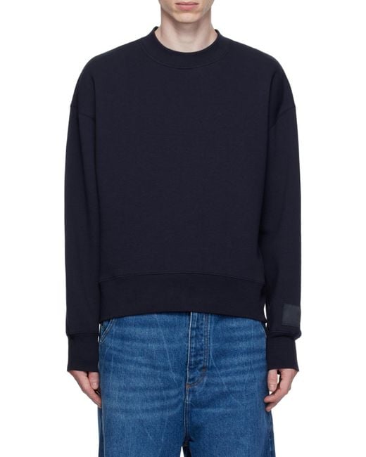 AMI Blue Crewneck Long-Sleeved Sweatshirt for men