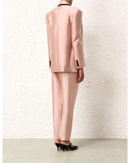 Zimmermann Pink Long-Sleeved Wool Casual Jacket