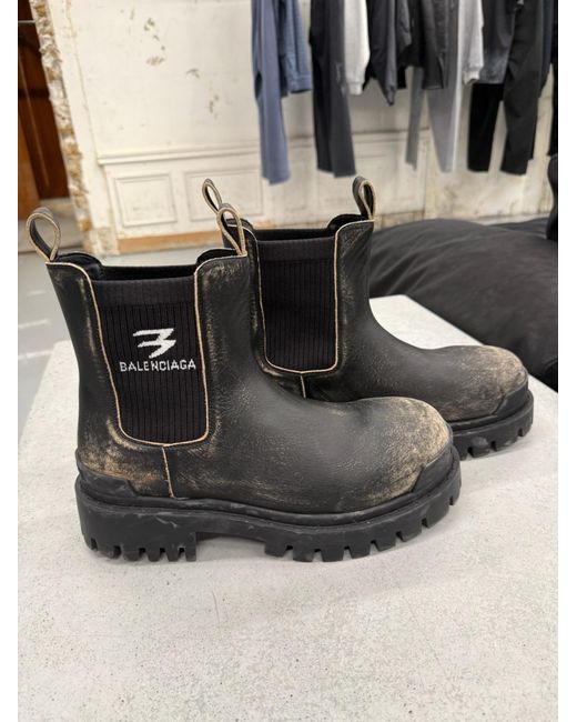 Balenciaga Black Strike Chels for men