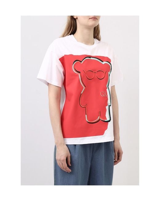 Emporio Armani Red Graphic-Print Short-Sleeved T-Shirt