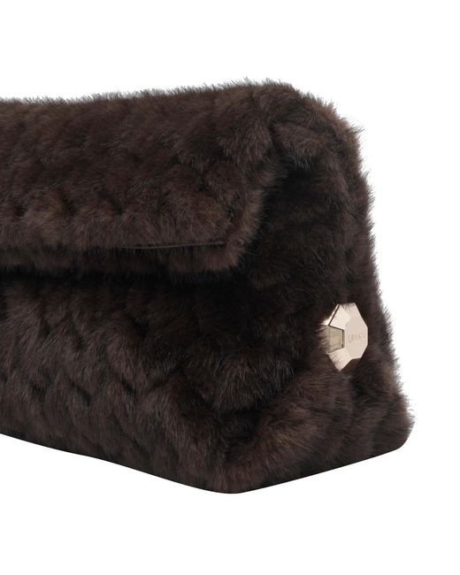 Liu Jo Black Faux Fur Clutch Bag