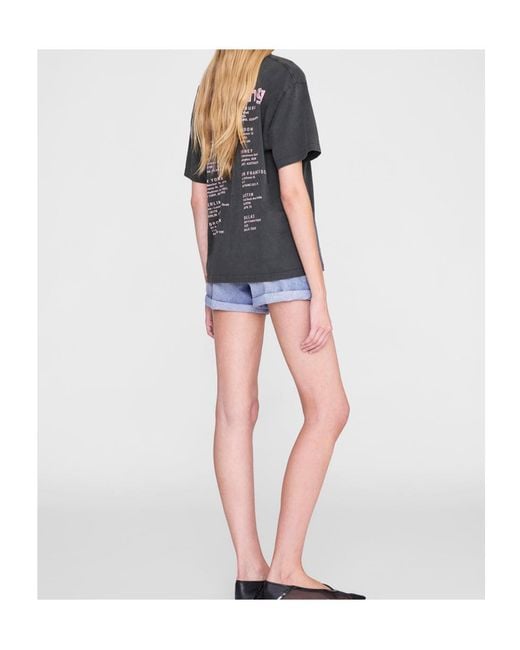 Anine Bing Black Cade Graphic Cotton T-Shirt