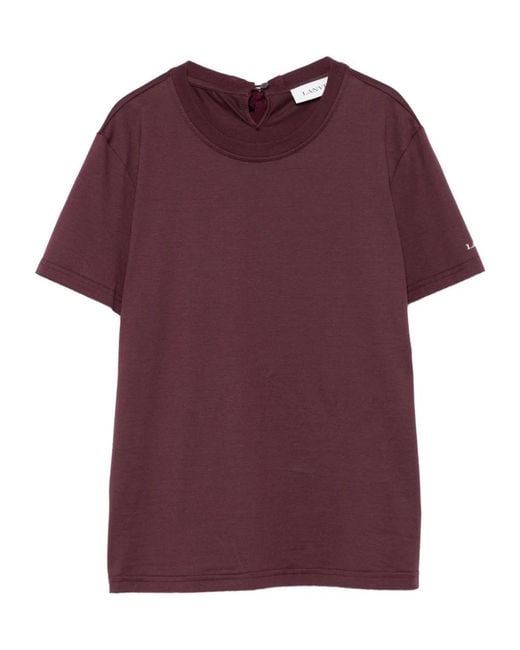 Lanvin Purple Keyhole Tie-Detail Top