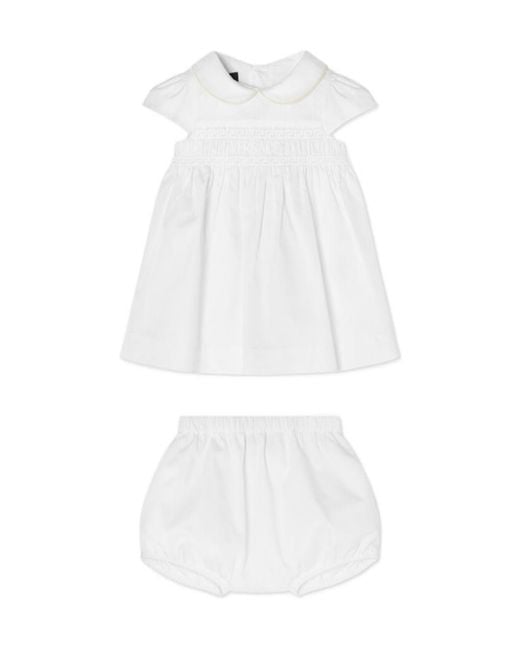 Versace White Logo-Embroidered Dress