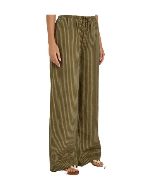Staud Green Stripe Casual Trousers
