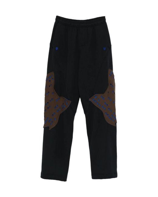 Kiko Kostadinov Black X Fox Lab Perforated Fleece Jogger for men