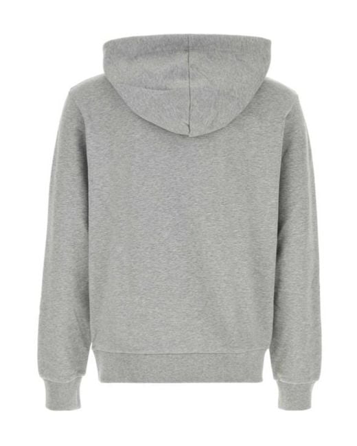 A.P.C. Gray Logo-Detailed Hoodie for men