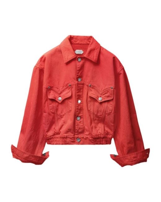 Versace Red Oversized Denim Jacket