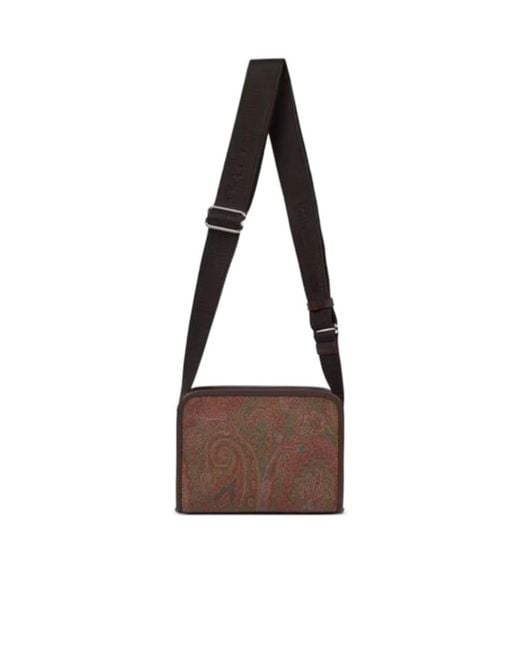 Etro Brown Small Arnica Paisley Messenger Bag for men