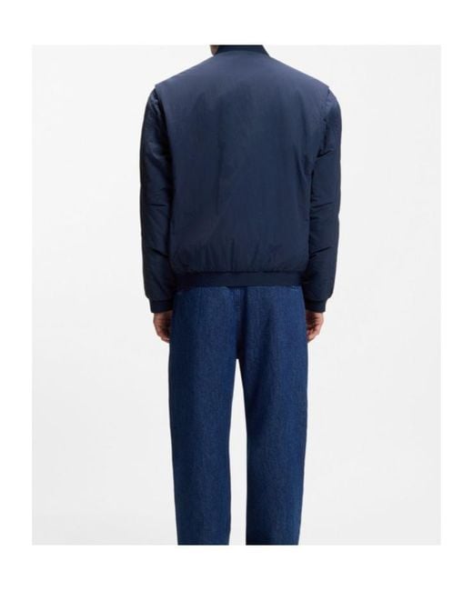 Boss Blue Water-Repellent Bomber Jacket for men