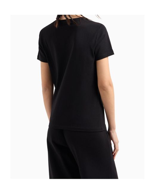 EA7 Black Logo-Detail T-Shirt