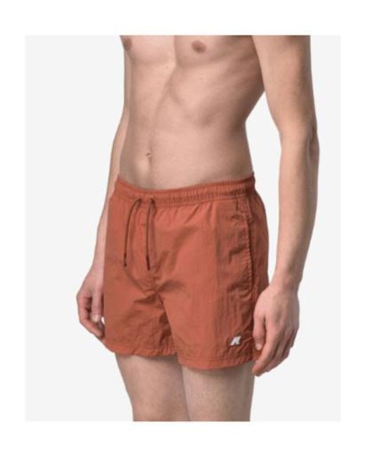 K-Way Orange Hazel Beach Swim Shorts for men