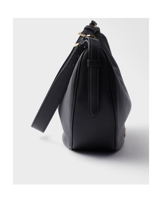 Prada Blue Triangle-Logo Demi-Lune Shoulder Bag