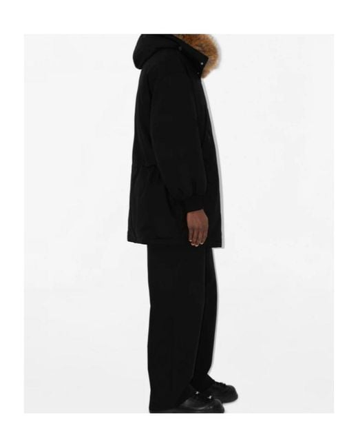 Burberry Black Ekd Motif Hooded Parka for men