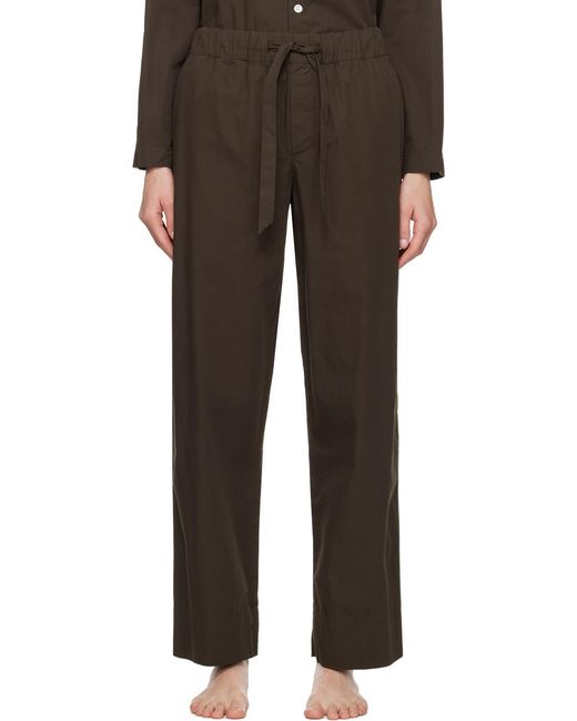 Tekla Brown Relaxed Tie-Waist Pants