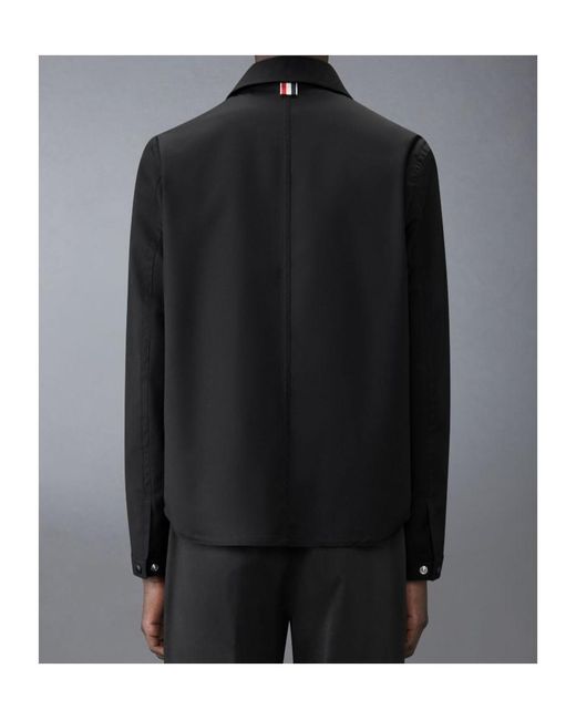 Thom Browne Black Wool Shirt Jacket for men
