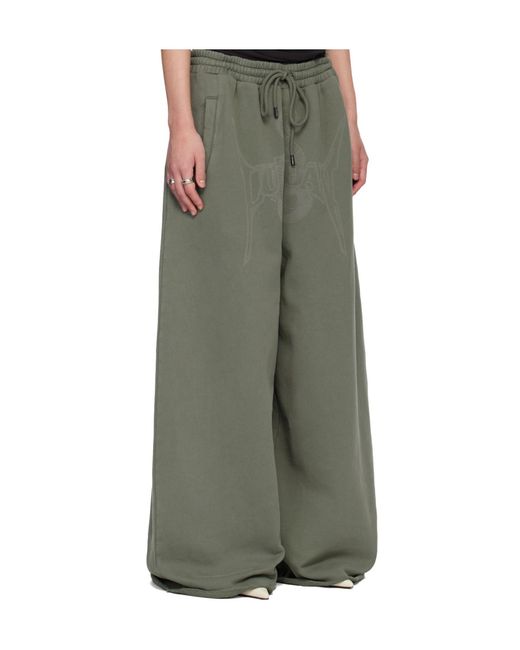 Lu'u Dan Green Bontan Drawstring Sweatpants for men
