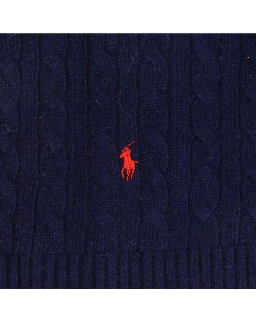 Polo Ralph Lauren Blue Pony Pattern Knitted Scarf