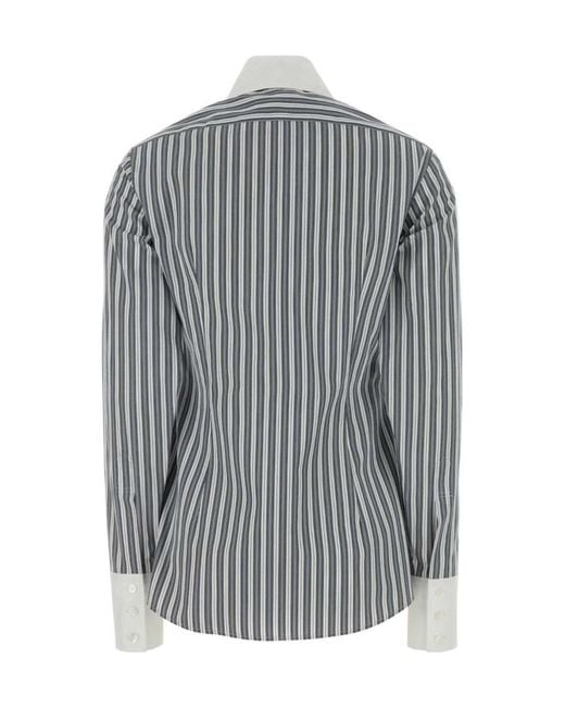 Stella McCartney Gray Buttoned Stripe Shirt
