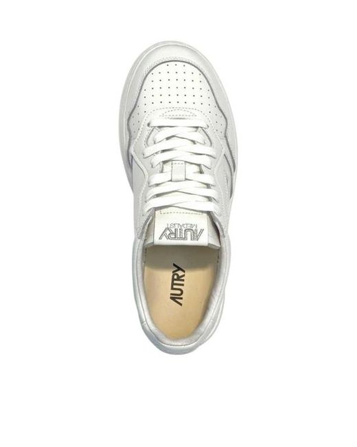 Autry White Medalist Slogan-Printed Lace-Up Sneakers for men