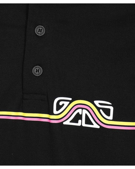 Gcds Black Logo Printed Polo Shirt for men