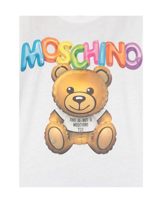 Moschino White Teddy Bear Printed T-Shirt
