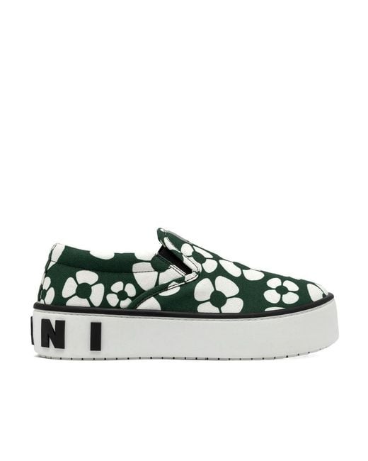 Marni Green X Charatt Floral Printed Sneakers for men