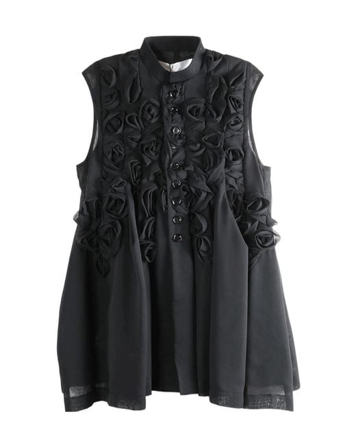 Comme des Garçons Black Comme Des Garçons Tao Rose Embellished Button Vest