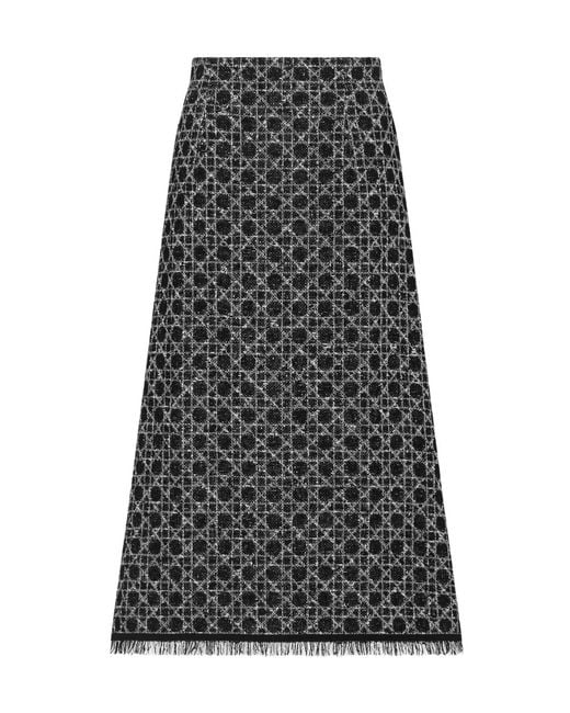 Dior Gray Mid-Length Macrocannage Flared Skirt