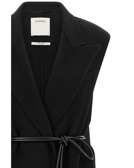 Sportmax Black Spxrapido Belted Jacket