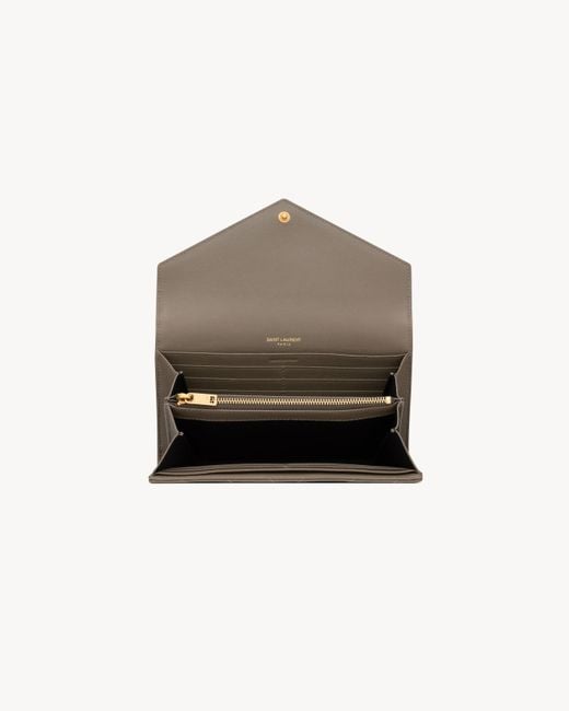 Saint Laurent Gray Large Flip Wallet