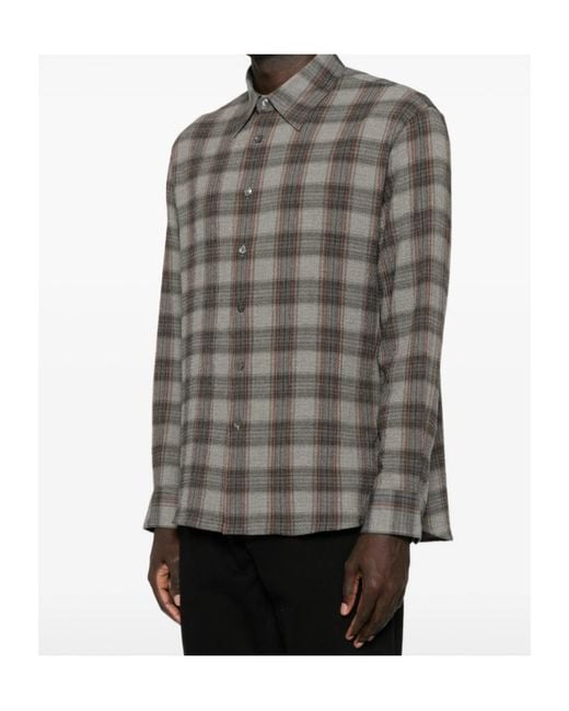 sunflower Gray Checked-Pattern Shirt for men