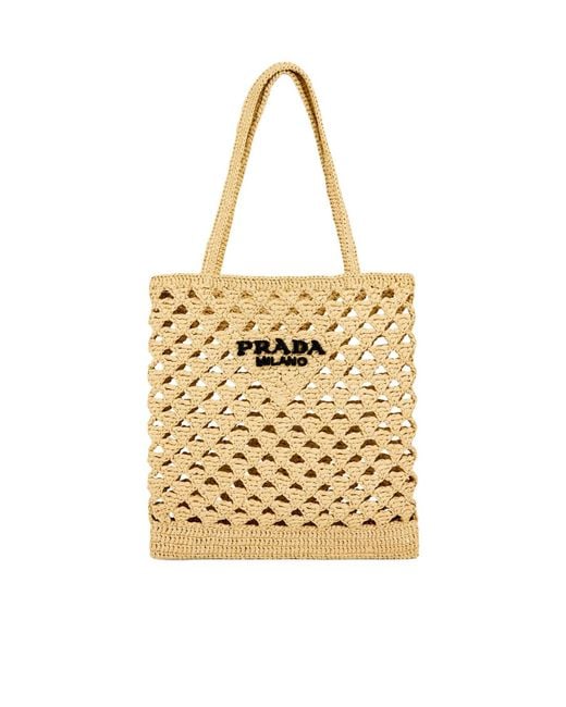 Prada Metallic Crochet Tote Bag