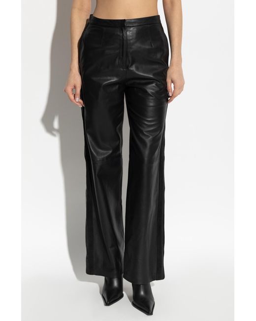 IRO Black Straight Leather Pants