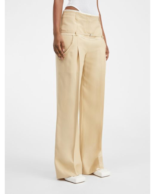 Jacquemus Natural Belted Wide-Leg Pants