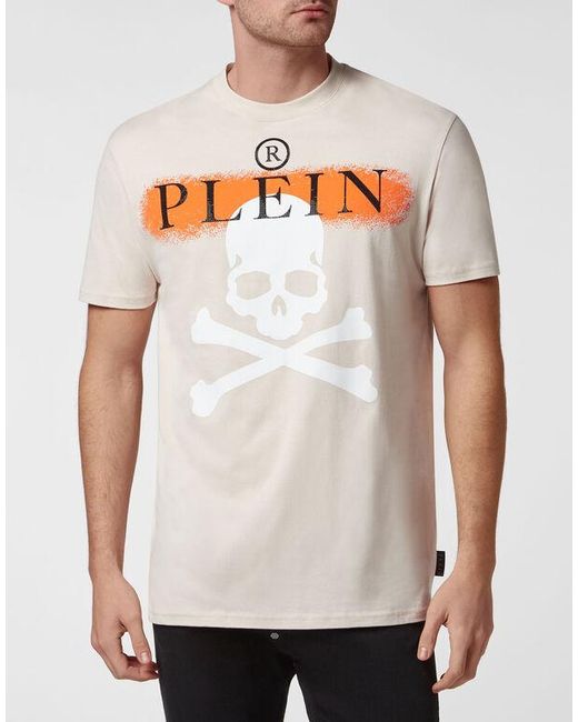 Philipp Plein White Round-Necked Logo T-Shirt for men