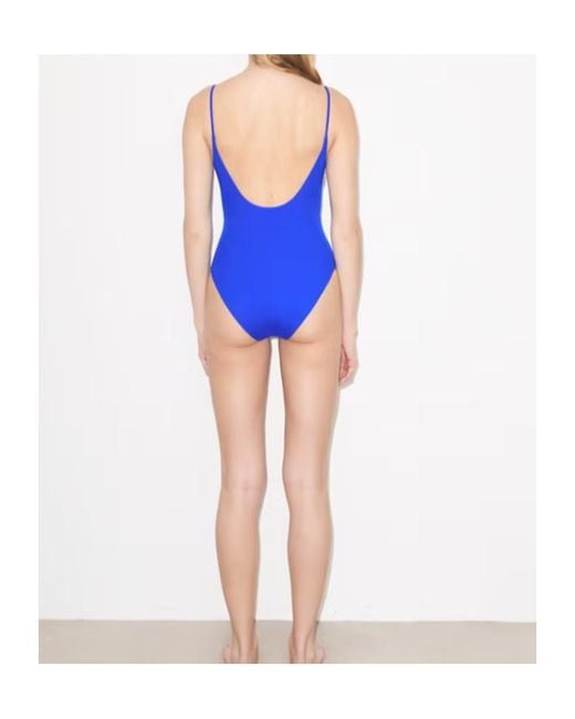 Tory Burch Blue Solid Swimsuit