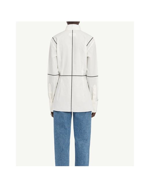 MM6 by Maison Margiela Natural Panelled Long Sleeved Shirt
