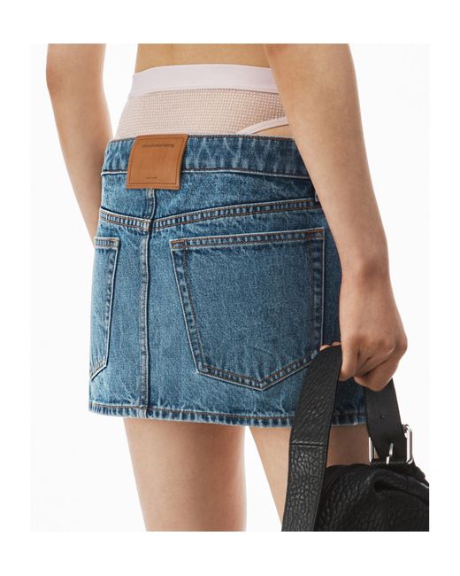 Alexander Wang Blue Prestyle Hotfix Layered Mini Skirt