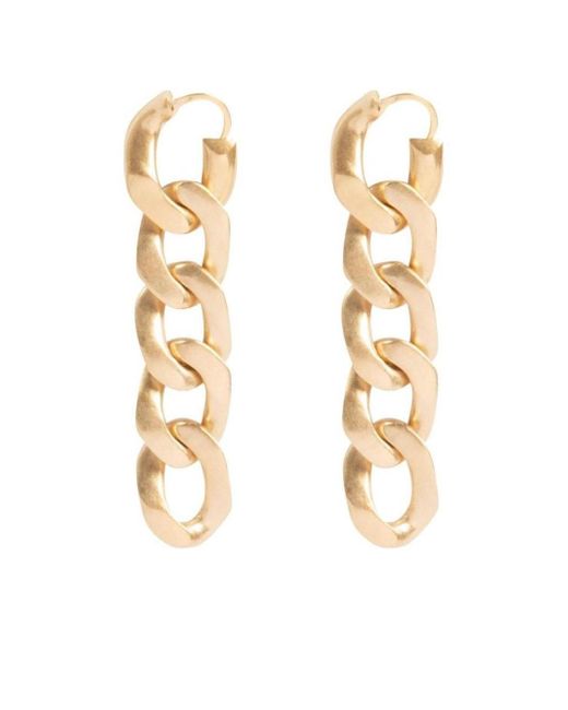 Maison Margiela Metallic Curb-Chain Detailed Drop Earrings