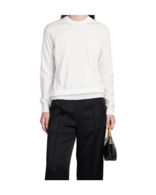 Jil Sander White Lightweight Crewneck Jumper