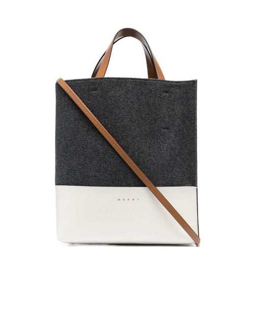 Marni Black Museo Felt Tote Bag