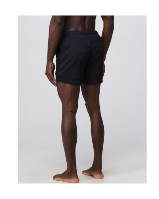 Stone Island Black Logo Patch Drawstring Swim Shorts for men