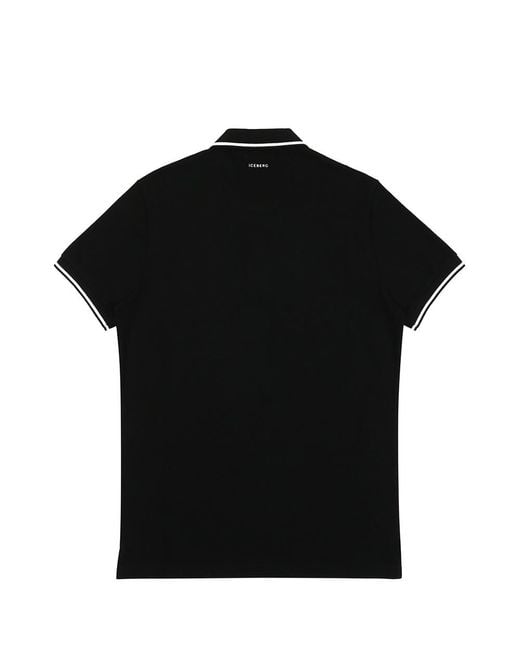 Iceberg Black Printed Pattern Polo Shirt for men